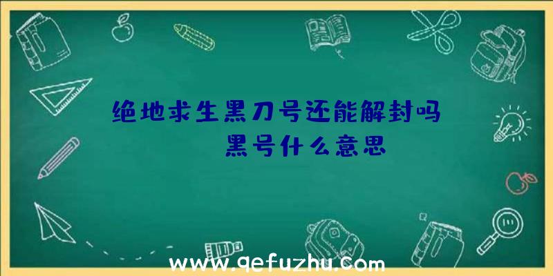 「绝地求生黑刀号还能解封吗」|pubg黑号什么意思